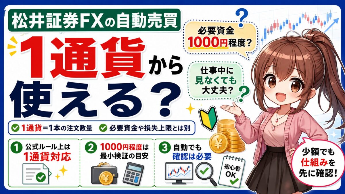 FX自動売買 1通貨 松井証券